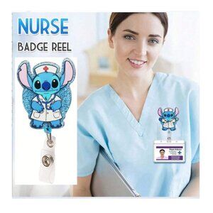 DISNEY “Nurse or Doctor Stitch”‎ Glitter Badge Holder Reel (NEW & SO CUTE!)